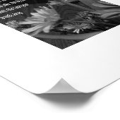 Zwart-witte Floral Quote Wall Art Poster (Hoek)