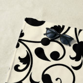 Zwart-witte Floral Strandlaken (In situ)