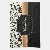 Zwart-witte Floral Theedoek (Verticaal)