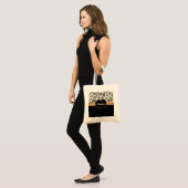 Zwart-witte Floral Tote Bag (Voorkant (model))
