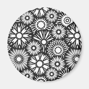 Zwart-witte florale iPhone magnet