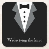 Zwart Witte Formele Smoking Vaderdag Kartonnen Onderzetters (Voorkant)