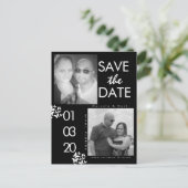 Zwart-witte foto bespaart de Data Butterfly Postca Briefkaart (Staand voorkant)