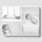 Zwart-witte foto Collage Christening of Baptisme Gastenboek (Achterkant)