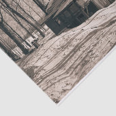 Zwart-witte foto Maple Cabin Tissuepapier (Detail)