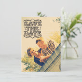 Zwart-witte foto Sla de datumkaarten op Save The Date (Staand voorkant)