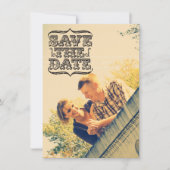 Zwart-witte  foto Sla de datumkaarten op Save The Date (Voorkant)