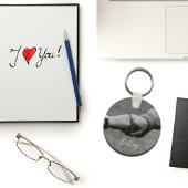 Zwart-witte foto van de handen van twee mensen sle sleutelhanger