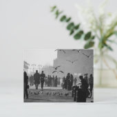 Zwart-witte Foto van de Promenade van Coney Island Briefkaart (Staand voorkant)