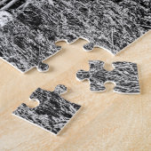 Zwart-witte foto van een oude auto uit de jaren vi legpuzzel (Zijkant)