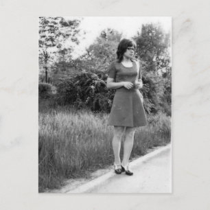 zwart-witte foto van Mod Girl Briefkaart