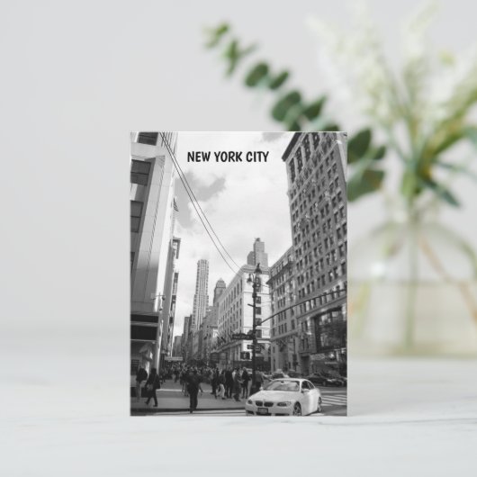 Zwart-witte foto van New York City gebouwen Briefkaart (Staand voorkant)