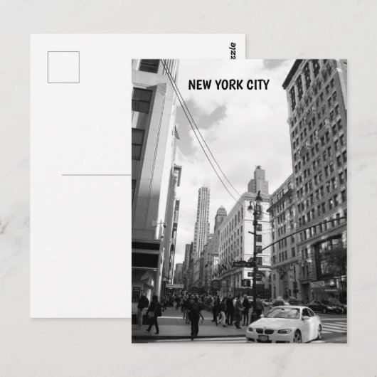 Zwart-witte foto van New York City gebouwen Briefkaart (Voorkant / Achterkant)