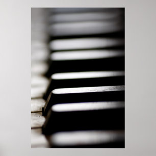 Zwart-witte foto van Pianosleutels Poster
