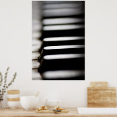 Zwart-witte foto van Pianosleutels Poster (Keuken)