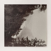 Zwart-witte fotografen, rivier, pijnboom legpuzzel (Horizontaal)