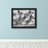 Zwart-witte fotografie Fine Art Zebra Canvas Afdruk (Insitu (Houten vloer))