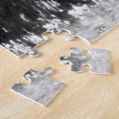 Zwart-witte fotografie met zeewaarts landschap legpuzzel (Zijkant)