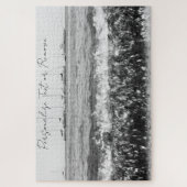 Zwart-witte fotografie met zeewaarts landschap legpuzzel (Verticaal)