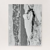 Zwart-witte fotografie met zeewaarts landschap legpuzzel (Verticaal)