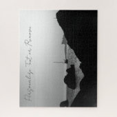 Zwart-witte fotografie met zeewaarts landschap legpuzzel (Verticaal)