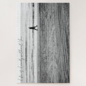 Zwart-witte fotografie met zeewaarts landschap legpuzzel (Verticaal)