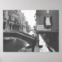 Zwart-witte fotografie Venice Italië Canal