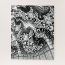 Zwart-witte fractale kunst Onmogelijk Legpuzzel