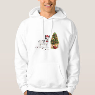 Zwart-witte Franse Bulldog Kersthond  Hoodie