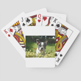 Zwart-witte Franse Bulldog Puppy Pokerkaarten