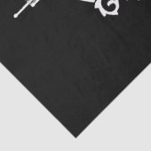 Zwart-witte Franse Typografiecirkel ontleding Tissuepapier (Detail)