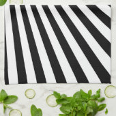 Zwart-witte Funky Striped Abstracte Kunst Theedoek (Gevouwen)