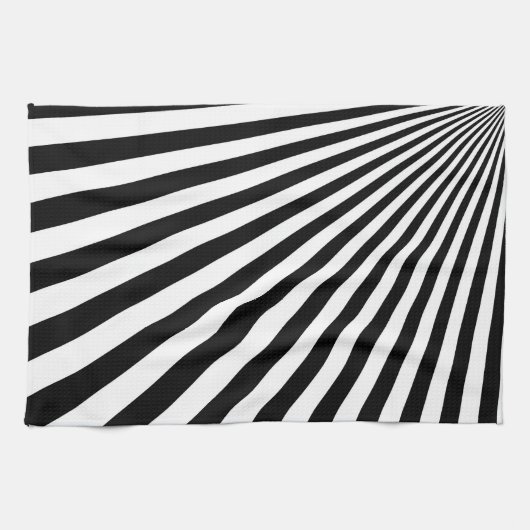 Zwart-witte Funky Striped Abstracte Kunst Theedoek (Horizontaal)