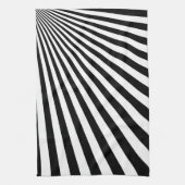Zwart-witte Funky Striped Abstracte Kunst Theedoek (Verticaal)