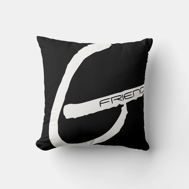 Zwart-witte G-vriend voor Vriendin Kussen (Voorkant)