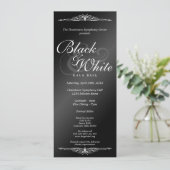 Zwart-witte gala balldans (voor en achter) kaart (Staand voorkant)