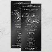 Zwart-witte gala balldans (voor en achter) kaart (Voorkant / Achterkant)