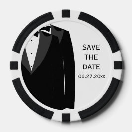 Zwart Witte Gay Bruiloft Save The Date Poker Chips