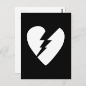 Zwart-witte gebroken hartkunst briefkaart (Voorkant / Achterkant)