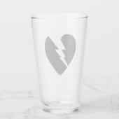 Zwart-witte gebroken hartkunst glas (Achterkant)