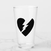 Zwart-witte gebroken hartkunst glas (Voorkant)