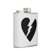 Zwart-witte gebroken hartkunst heupfles (Rechts)