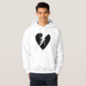 Zwart-witte gebroken hartkunst hoodie (Voorkant volledig)