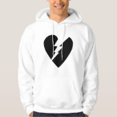 Zwart-witte gebroken hartkunst hoodie (Voorkant)