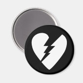 Zwart-witte gebroken hartkunst magneet (Voorkant / Achterkant)