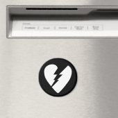 Zwart-witte gebroken hartkunst magneet (Insitu (Vaatwasser))