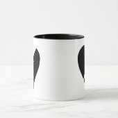 Zwart-witte gebroken hartkunst mok (Midden)