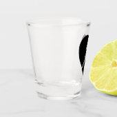 Zwart-witte gebroken hartkunst shot glas (Links)