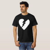 Zwart-witte gebroken hartkunst t-shirt (Voorkant volledig)