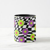 Zwart-witte Gecontroleerde Mok met bloemen (Midden)